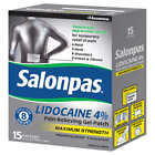 SALONPAS LIDOCAINE 4%  PAIN RELIEVING GEL-PATCH, 15 GEL PATCHES EX 2024!