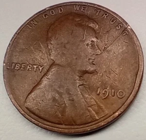 Lincoln Wheat Penny 1910 Fehler durch Draht geprägt - Bild 1 von 2