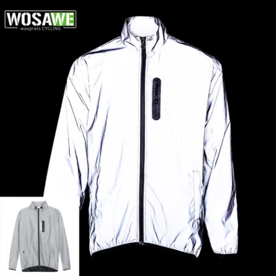 WOSAWE Mens Reflective Cycling Jacket High Visibility Windproof Water Repellent - Image 1 of 4