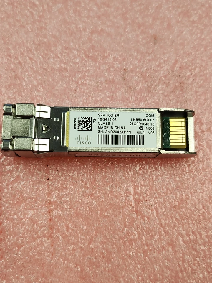 Cisco 10-2415-03/02 SFP-10G-SR   10GBASE  850nm SFP MMF  Transceiver Module - Image 1 of 1