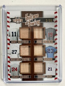 Sosa Manny Sheffield Stanton ++ 1/30 2022 Leaf Lumber Game Used Bat Patch SP