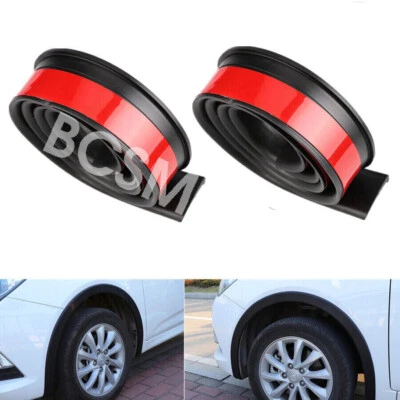 Rubber Car Wheel Eyebrow Arch Trim Cover Flares Protection Strip Accessory 2Pcs - Image 1 of 4