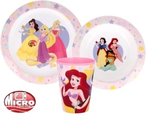 DISNEY PRINZESSIN KINDER KINDER KLEINKINDER 3-TEILIGES ABENDESSEN FRÜHSTÜCK SET TELLER SCHÜSSEL TASSE - Bild 1 von 1