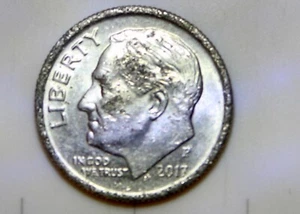 2017 P Roosevelt Dime Obverse Pitted Errors Reverse Die Errors 2.2 Grams - Picture 1 of 8