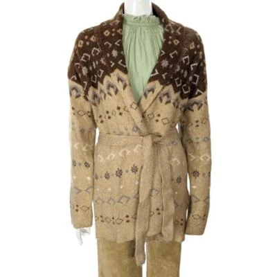 Lucky Brand Western Southwest belted Cardigan Sweater Sz L NWT $129 - Image 1 of 4