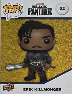 Funko Pop! - Gold Glitter Card "Erik Killmonger" (#52) Upper Deck 2023 *Rare - Picture 1 of 6