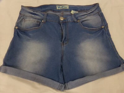 Pantalones Cortos Paris Azul Lavado Claro Jean Denim Puños Juniors Talla 13 Foto 1 de 2