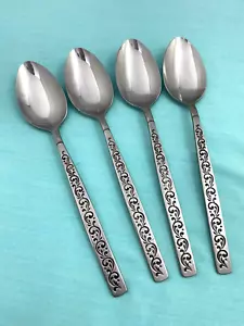 PONTALBA Orleans 4 cucchiaini posate inox 6 1/2" metà secolo moderno MCM - Foto 1 di 4