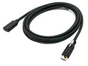 USB 3.1 Kabel 2 m Typ C Stecker zu Buchse Schraube Adapter in Schwarz - Zdjęcie 1 z 4