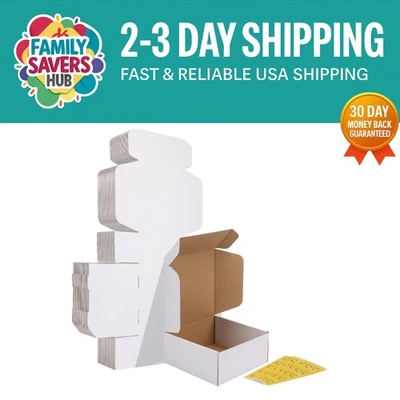 25-Pack 9x9x4 Inches Corrugated Cardboard Shipping Boxes - Eco-Friendly Mailing - Image 1 of 4
