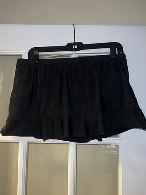 Falda de natación dividida UPF 50 verde aguamarina negra calzoncillo incorporado Foto 1 de 4