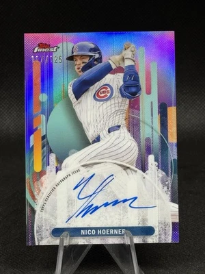 2025 Topps Finest - Nico Hoerner Auto #FA-NH Purple Refractor 117/125 (AU) - Image 1 of 2
