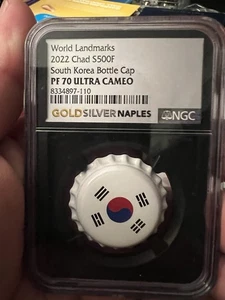 2022 World Landmarks Chad S500F South Korea Bottle Cap NGC PF 70 Ultra Cameo - Picture 1 of 6