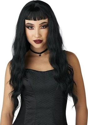 Vampire Trad-Gothic Wavy  Adult  Costume Wig With Micro Bangs - Image 1 of 4