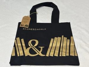 Barnes & Noble Books Black & Gold Tote Bag || NWT - Picture 1 of 5