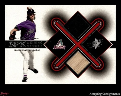 2001 SPx Winning Materials #RJ2 Randy Johnson camiseta usada juego reliquia de murciélago Foto 1 de 2