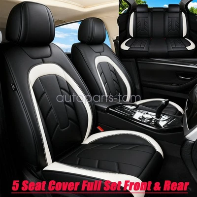 PU Leather 5 Seat Covers Full Set Front ＋ Rear Cushion Accessories Fits Toyota - Image 1 of 4