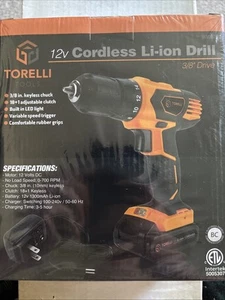 Nuevo TORELLI TOOLS 12v Taladro Inalámbrico Li-ion 3/8" Portabrocas Sin Llave - Imagen 1 de 2