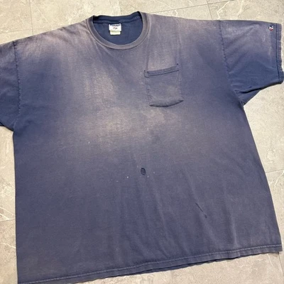 Camiseta Vintage Años 90 Bolsillo Desteñido Talla XXXL 3XL Foto 1 de 4