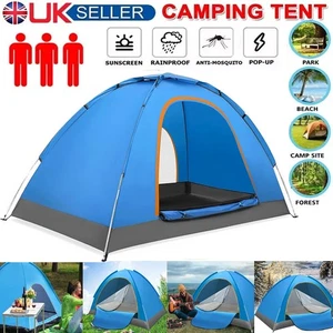 2-3 Man Automatic Instant Pop Up Double Layer Camping Tent Waterproof Outdoor UK - Picture 1 of 17
