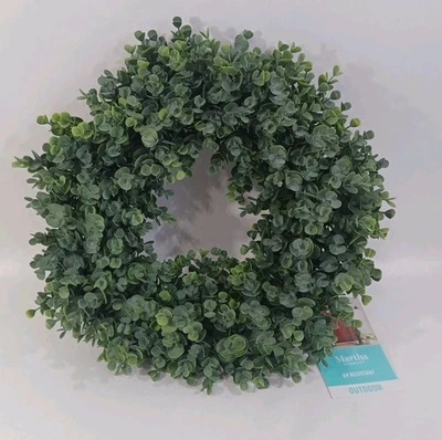 Martha Stewart Home 17" Topiary Eucalyptus Wreath, Seasonal Home & Yard Decor - Image 1 of 2