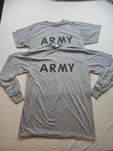 2x Camiseta PT Manga Corta/Larga Gris Ejército de EE. UU. Fitness Físico IPFU Mediana - Imagen 1 de 18