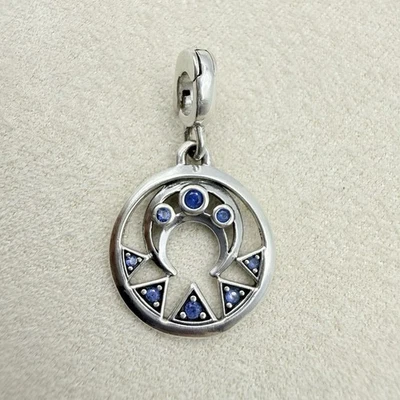 Pandora Me Moon Power Medallion Charm Clip Sterling Silver Blue Crystals Jewelry - Image 1 of 4