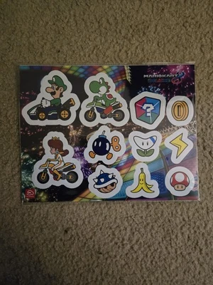 New Sealed Nintendo Mario Kart 8 Deluxe Magnet Sticker Sheet 2 - Image 1 of 2
