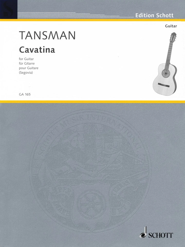 Alexandre Tansman Cavatina 1951 for Classical Guitar Solo Sheet Music Schott - Image 1 of 1