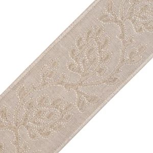 SAMUEL & SONS Border Tape Trim- Mare Embroidered Border Dune 3.40 yd BT-59330-02 - Picture 1 of 1