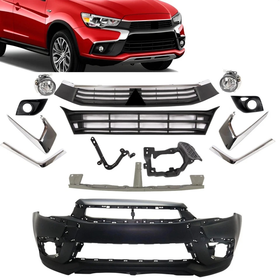 Front Bumper Kit w/Grille/Fog Lamps For 2016-2019 Mitsubishi Outlander Sport RVR - Изображение 1 из 4