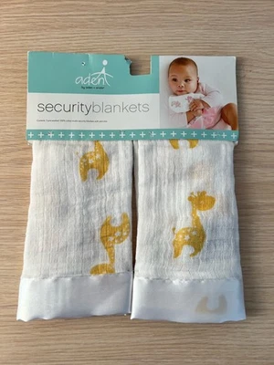 Aden + Anais желтый жираф комплект из 2 безопасности одеяло милый атласная отделка новый - Изображение 1 из 4
