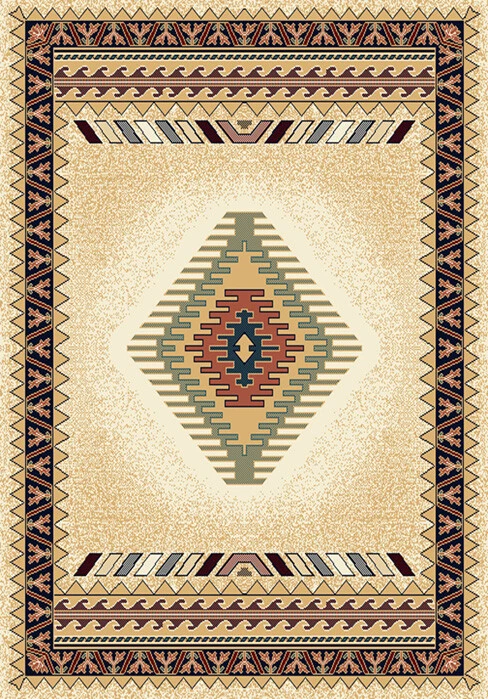 CREAM beige apache style 2x8 southwestern AREA rug : Approx 1' 11" x 7' 4" - Image 1 of 1