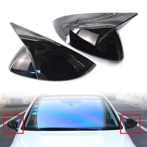 Gloss Black Door Rearview Mirror Cover Cap Upgrade For 2014-2019 VW Golf MK7 - Picture 1 of 10