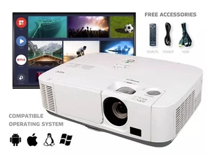 4K-Supported Up to 300" Image Home Cinema Projector w/Speaker 🥇1 YEAR WARRANTY - Picture 1 of 14