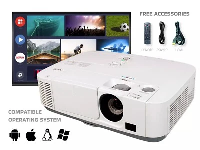 4K-Supported Up to 300" Image Home Cinema Projector w/Speaker 🥇1 YEAR WARRANTY - Image 1 of 4