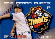2012 Peoria Chiefs Multi-Ad #23 Bryce Shafer Wabash Indiana IN Baseball Card