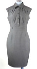 Calvin Klein Pencil Dress Grey Collared Sleeveless Elegant Smart Size UK 8 US 4