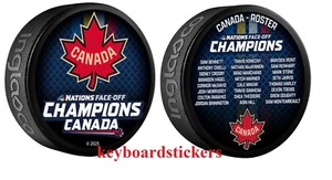 Disco de hockey recuerdo lista de campeones de Canadá cara a cara de 4 naciones de la NHL 2025 - Imagen 1 de 3