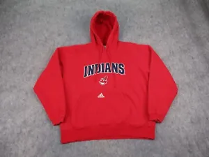 Vintage Cleveland Indians Sweatshirt Mens Large Red MLB Chief Wahoo Adidas Y2K - Picture 1 of 15