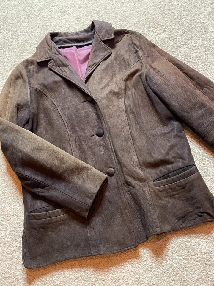 Chaqueta Blazer Vintage MCM 60s 70s Para Mujer Hippie Boho Cuero Gamuza Piel de Ciervo M Foto 1 de 4