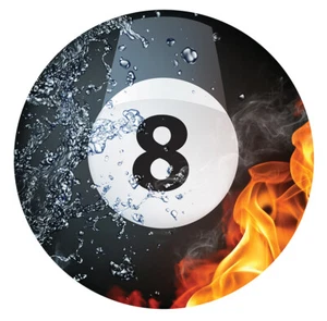 LARGE Pool 8 Ball Self Adhesive Round Graphic Round Wall Decal Sticker - Picture 1 of 2