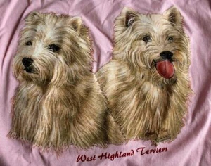 Mädchen rosa T-Shirt Größe 14/16 West Highland Terrier Robert J May Westie Schottland - Bild 1 von 3