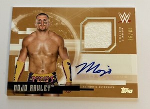 2017 Topps WWE Undisputed Mojo Rawley Authentic Shirt Relic Auto #d 98/99 RC
