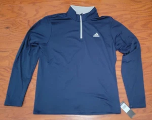 NWT NEW Men's Adidas Golf Textured 1/4 Zip Pullover Navy Size Medium MSRP $60 - Picture 1 of 4