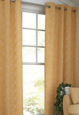 Next Yellow Bouclè Eyelet Curtains 117x183cm (NB95) - Image 1 of 4