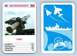 "Tow" - Military Rockets 1970's ACE Trumps Card - Picture 1 of 1