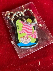 Disney Mini Dog Tag & Chain Cheshire Cat Alice Wonderland 2.8" Hanging Key Fob - Picture 1 of 2