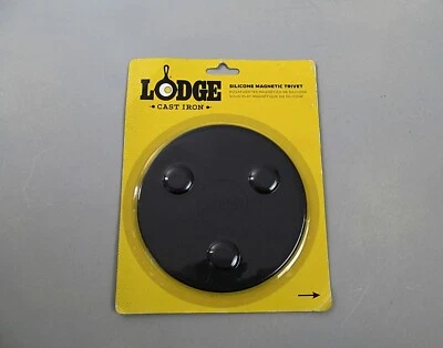 Rebite magnético de silicone Lodge ferro fundido preto redondo 5,75" novo na caixa - Imagem 1 de 3