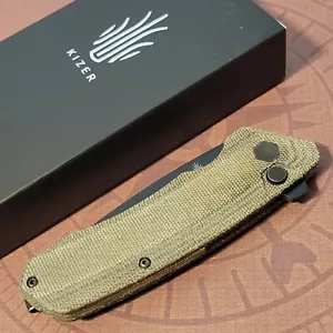 Kizer Cutlery Mad Knife Tactical Side Lock Micarta Handles 154CM Steel Blade - Picture 1 of 10